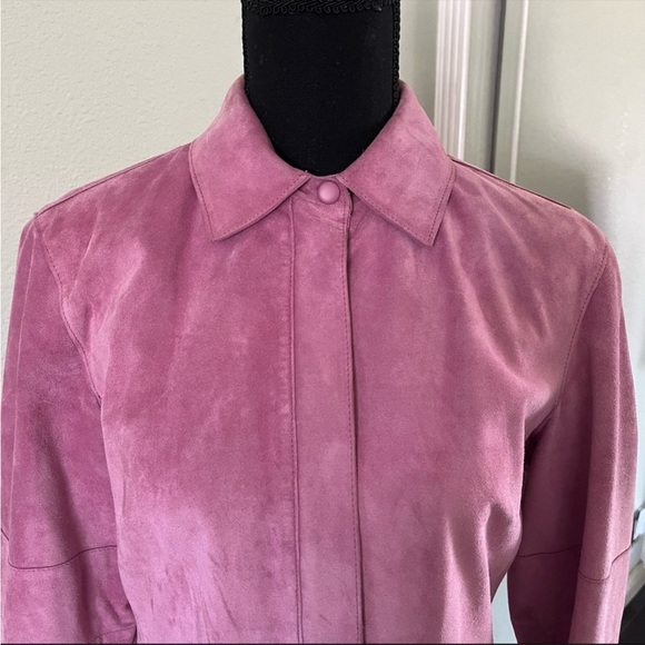 Classique Entier Pink 100% Suede Jacket/Shirt Size Small - Picture 2 of 9